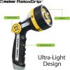 imageMelnor 65130AMZ RelaxGrip Thumb Control 5 Pattern wAdpt Nozzle Bundle QuickConnect Product Adapter Black YellowNozzle with Adatper Set