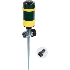 image:imageMelnor 65189AMZ Turbo Rotary Sprinkler on Step Spike 4 Spray Patterns Covers Up to 68 Ft Diameter QuickConnect Set GreenYellow4Pattern with QC Adapter